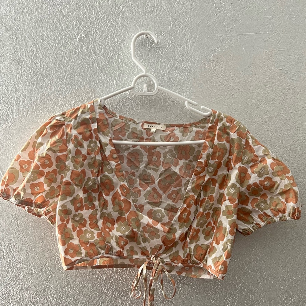 Floral Print wrapped crop top